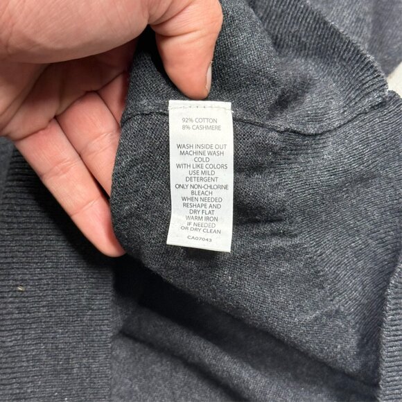 NWT Sebastian Cooper Cotton Cashmere Knit Sweater V-Neck Grey Lightweight XL - Picture 7 of 7